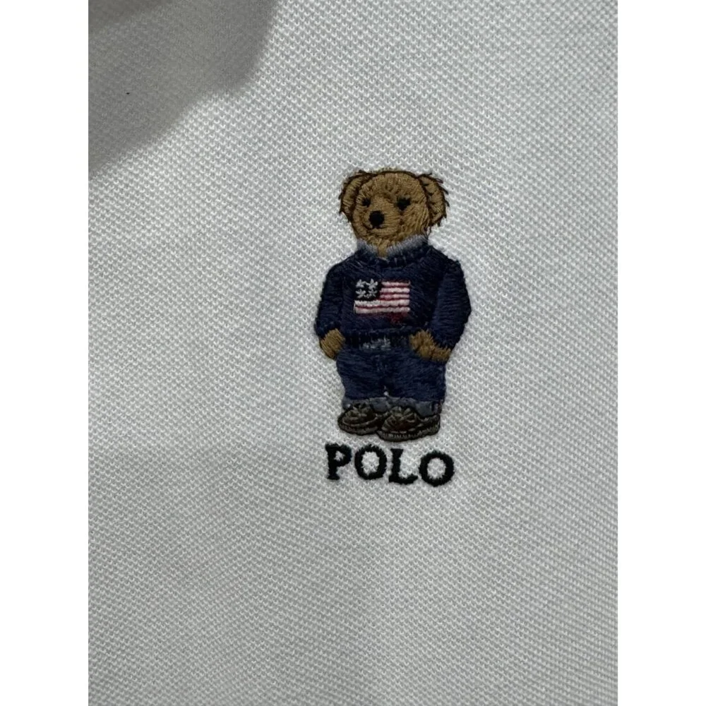 POLO Ralph Lauren Boys Youth Polo Bear White Polo XL(18-20)